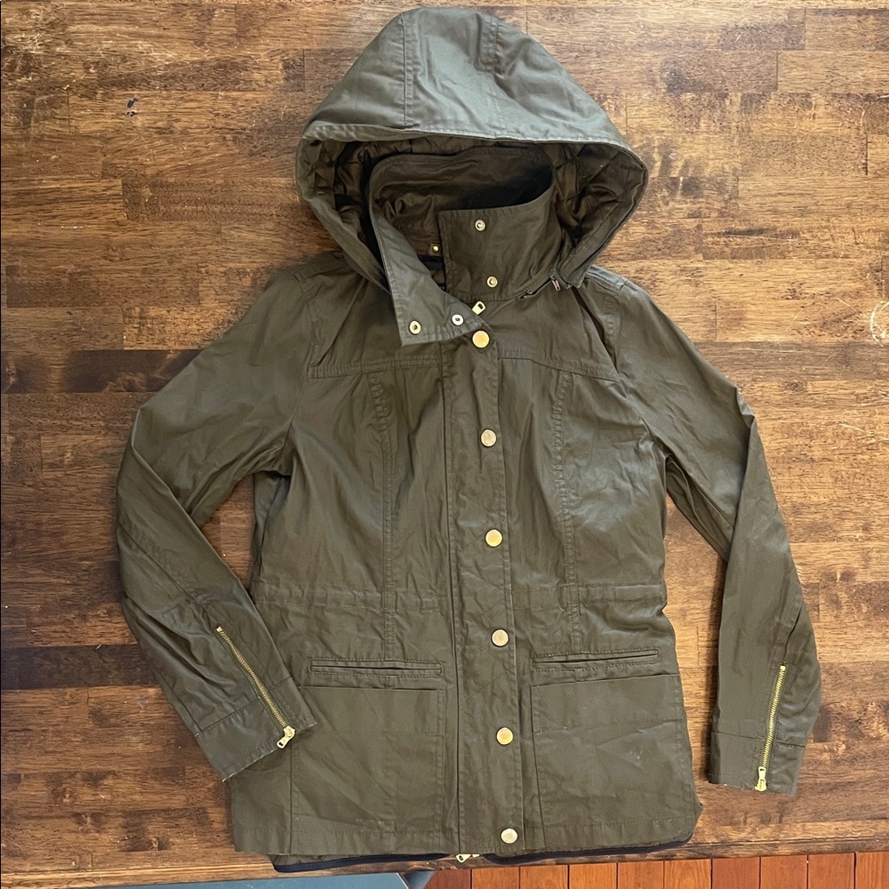 Tommy Hilfiger Olive Hooded Rain Jacket with Removable Quilted Vest